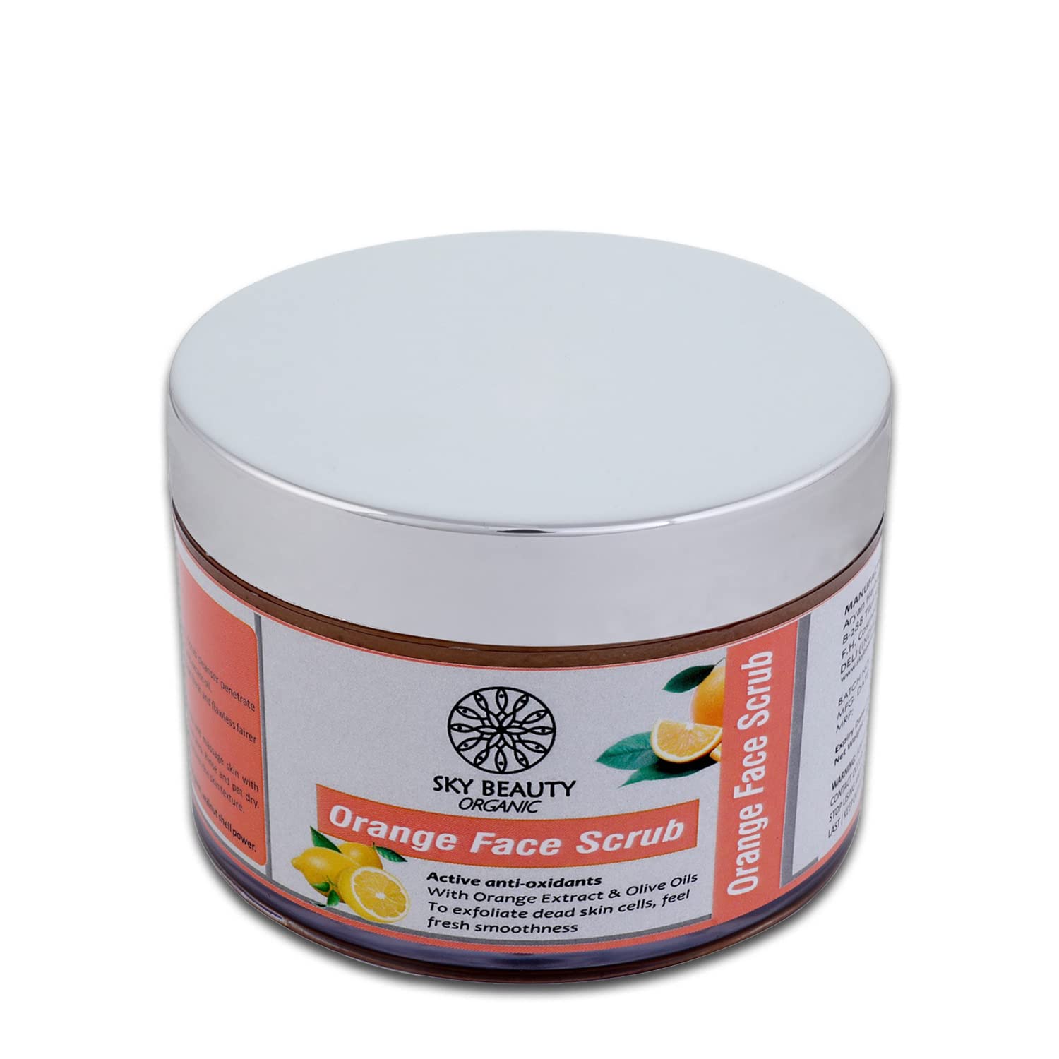 Organic Orange Face Scrub with Antioxidants - Exfoliating Dead Skin Cells with Orange Extract & Olive Oil for Fresh, Smooth Skin (200g) - Perfect for Daily Skincare Routine & Spa Treatments