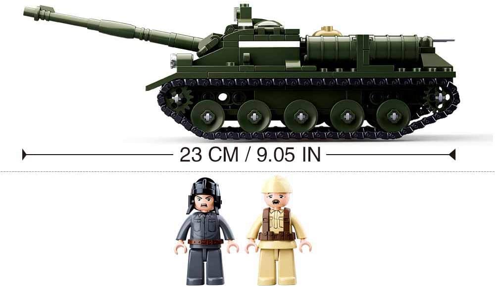 Sluban WW2 SU-85 Tank Destroyer Building Set - 347 Pieces M38 B0687 Military Model Kit for Collectors & History Enthusiasts - Perfect for Display, Gifts & WWII Battle Reenactments