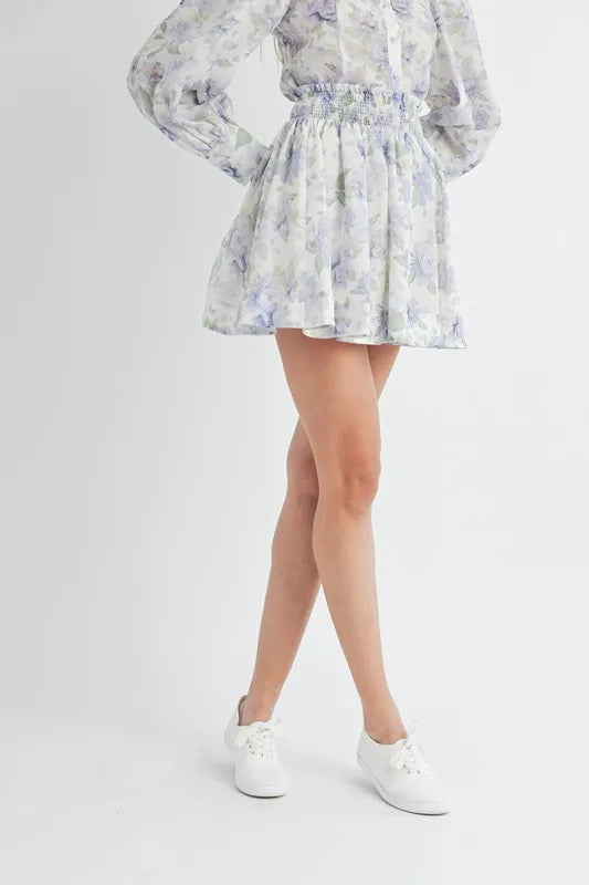 Floral Print Button Down Blouse and Mini Skirt Set for Women - Summer Casual Outfit, Office Wear & Date Night Fashion
