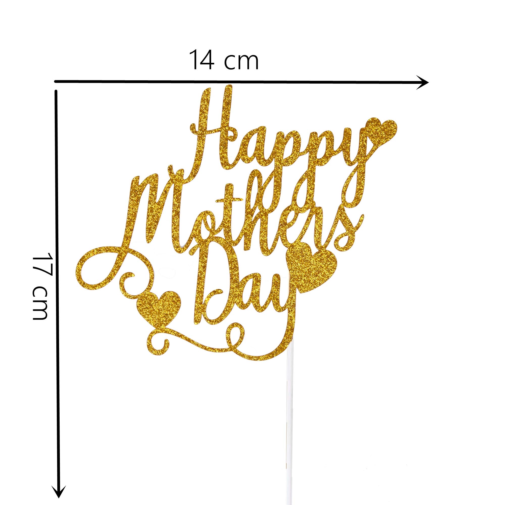 Elegant Gold Glitter Cake Topper for Mother's Day - 'Mom' Letter Cake Decoration with Shimmering Accents - Perfect for Birthday Parties, Anniversary Celebrations & Special Occasions