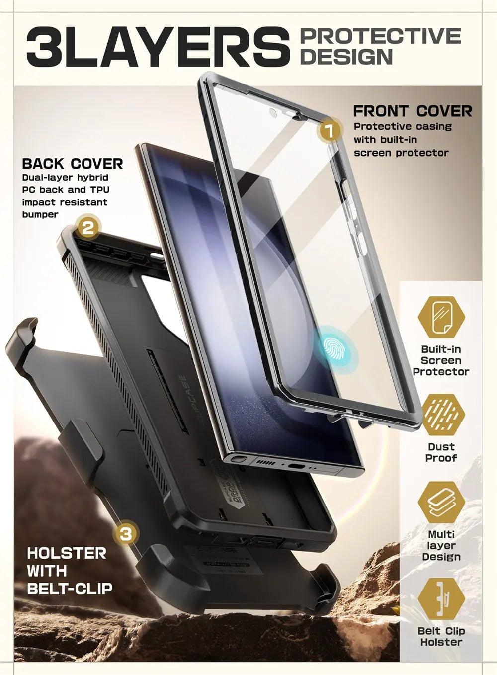 Samsung Galaxy S24 Ultra Case - Supcase UB Pro Full Body Dual Layer Protective Cover with Kickstand | Shockproof & Drop Protection for Everyday Use & Outdoor Activities