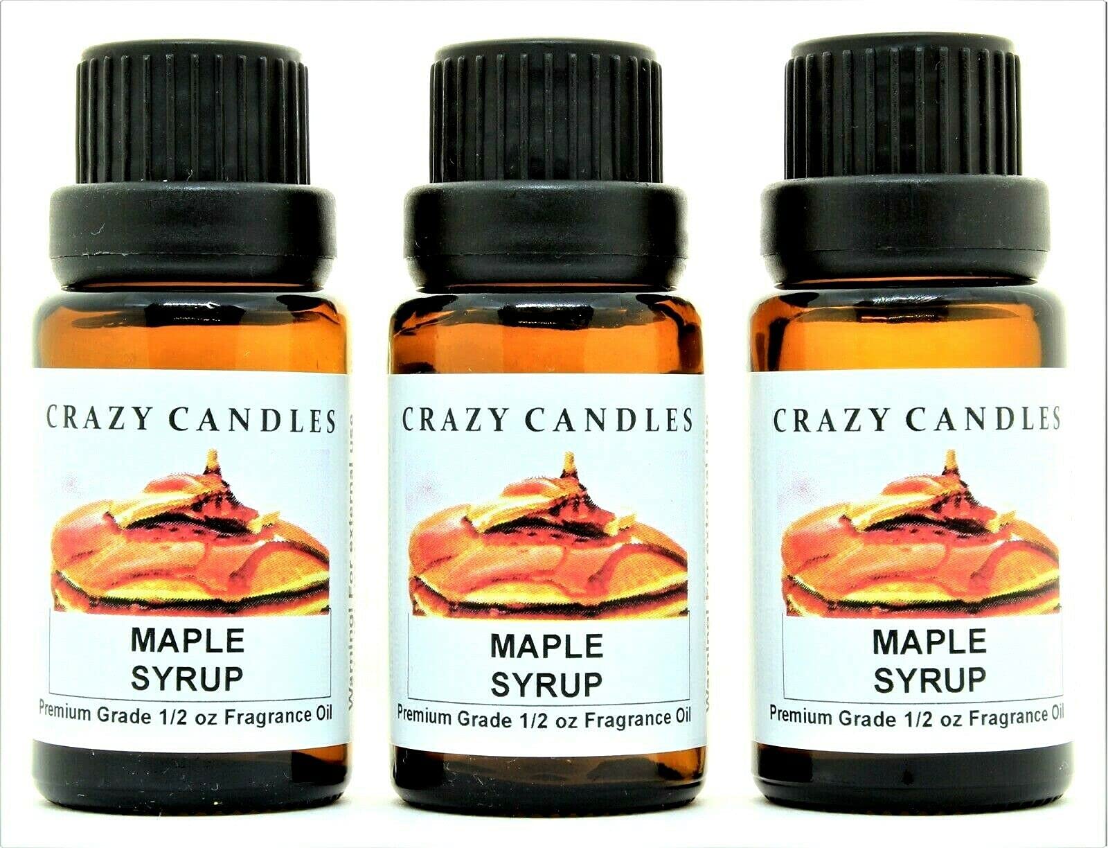Premium Maple Syrup Scented Fragrance Oil - 3 Pack (1/2 Fl Oz/15ml Each) - Aromatherapy, Candle Making, Soap & DIY Crafts