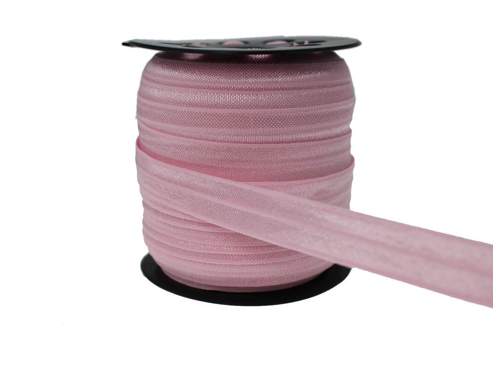 Pink Fold Over Elastic 5/8 inch (15mm) - 40 Yards Wide Stretchy Sewing Elastic Bands for Headbands, Hair Ties, DIY Crafts, Clothes & Bow Making - Perfect for Girls' Hair Accessories, Fashion Sewing Projects & Home Decor