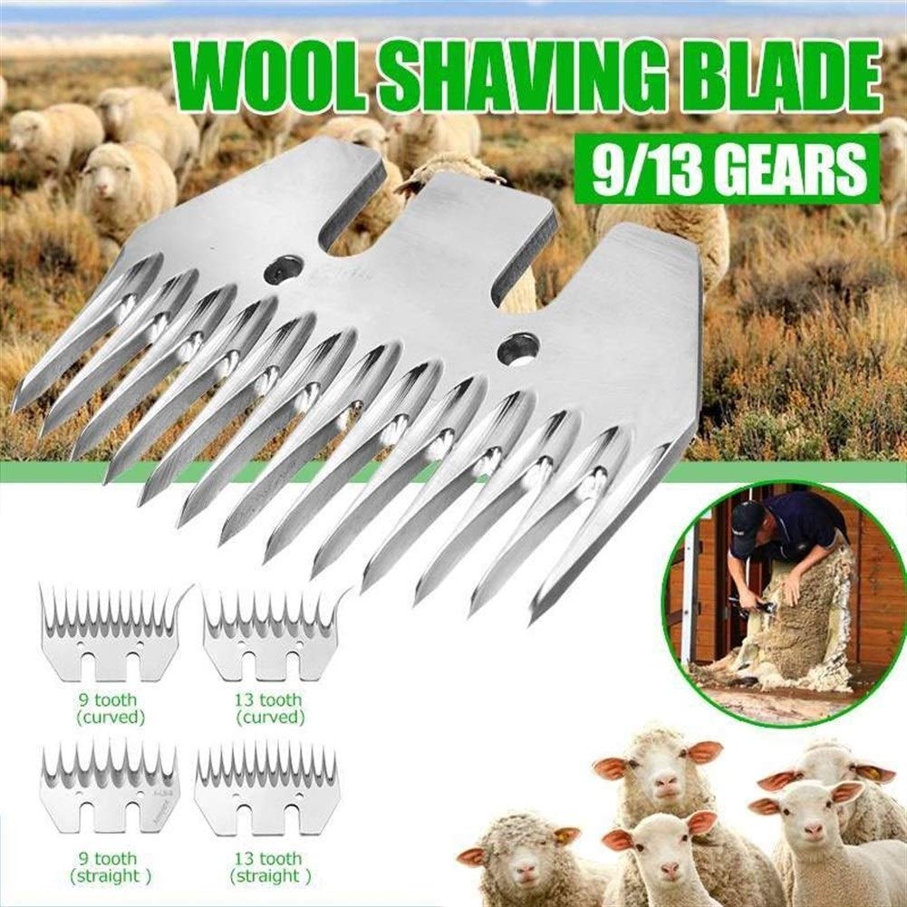 High-Quality 9/13 Tooth Electric Sheep Shearing Blades - Straight & Curved Replacement Parts for Professional Sheep Shears | Durable Maintenance Tool Set for Livestock Grooming & Farm Use (13 Tooth Straight Blade)