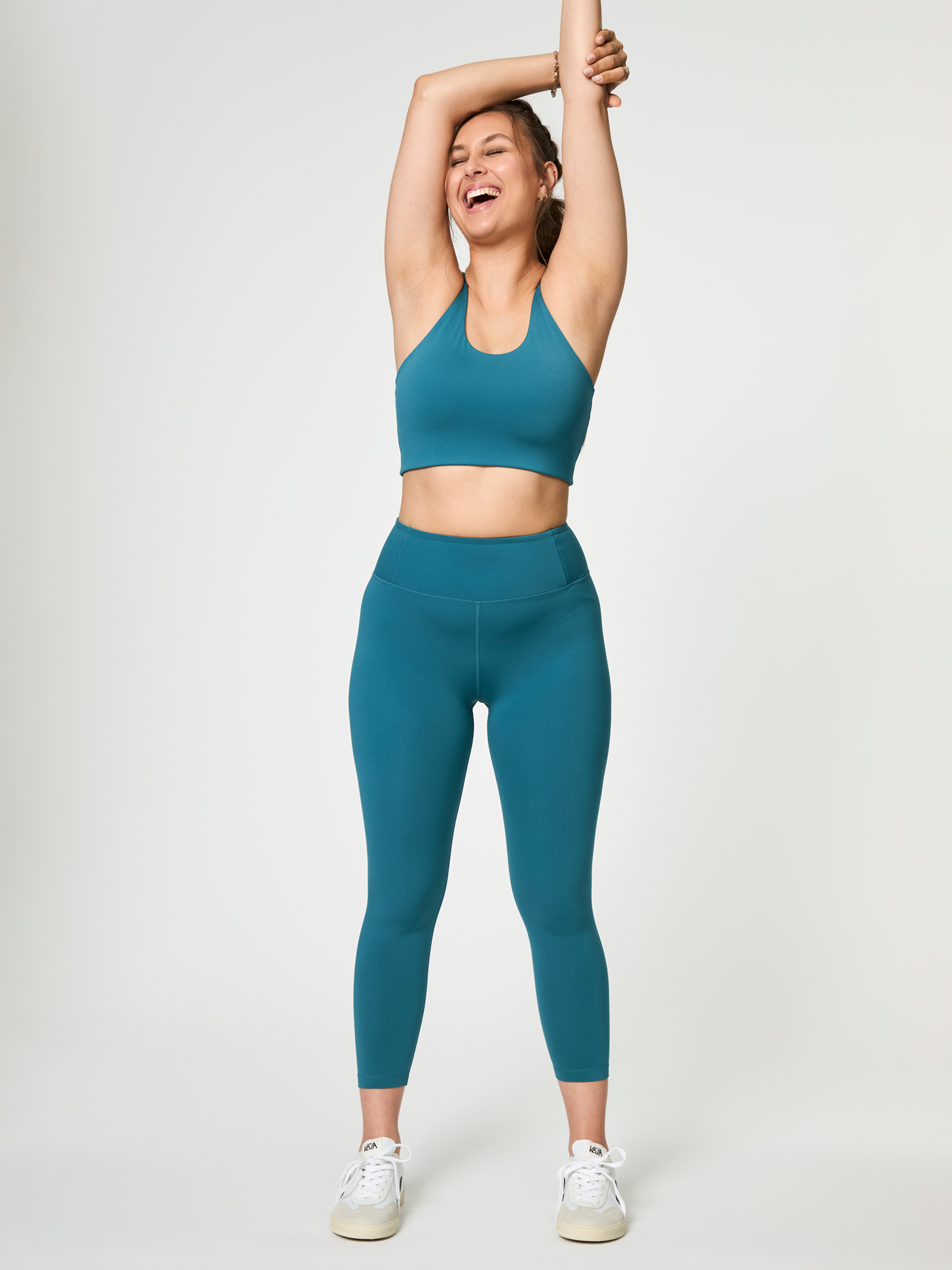 Girlfriend Collective Float Cleo Halter Bra - Dark Ixia - High Support Workout & Yoga Sports Bra for Women - Perfect for Running, Gym & Active Lifestyle