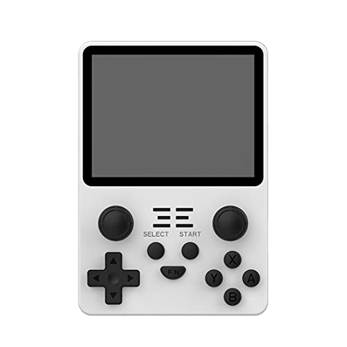 Powkiddy RGB20S Retro Handheld Game Console - 128GB Built-in 20000 Classic Games, Portable White Gaming Device for Kids & Adults - Perfect for Travel, Commuting & Home Entertainment