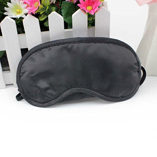 Silk Sleep Eye Mask with Adjustable Strap - Soft Black Blindfold for Night & Travel - Perfect for Deep Sleep, Naps, and Airplane Rest