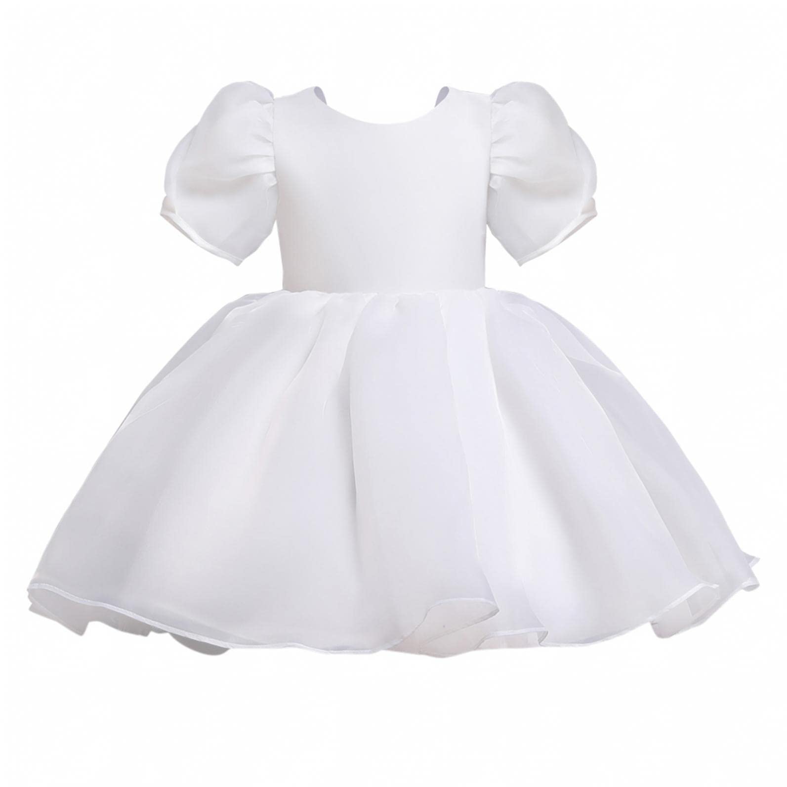 Toddler Flower Girl Dresses - Princess Puff Sleeve Tulle Gown for Weddings & Special Occasions | Perfect for Flower Girls, Birthday Parties & Pageants
