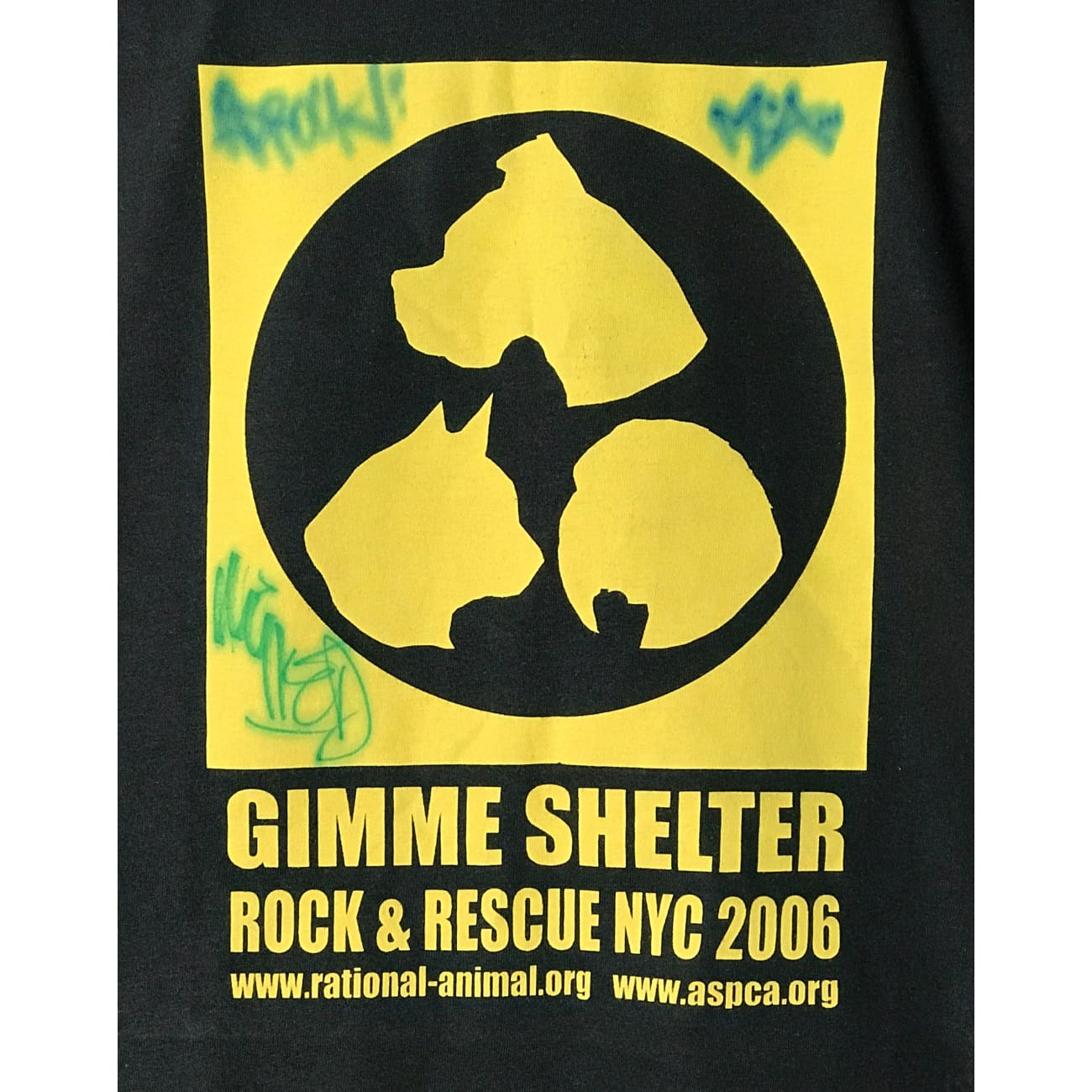 Beastie Boys Animal Rescue Signed T-Shirt by Ad Rock, MCA & Mike D with PSA COA - Vintage Band Merch for Music Fans & Collectors
