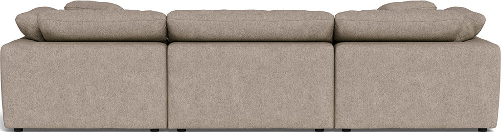 Fluffy 3-Piece Sofa Set - Ultra Soft Plush Fabric Sectional Couch for Living Room, Lounge & Family Room - Comfortable Modern L-Shaped Sofa with Pillows
