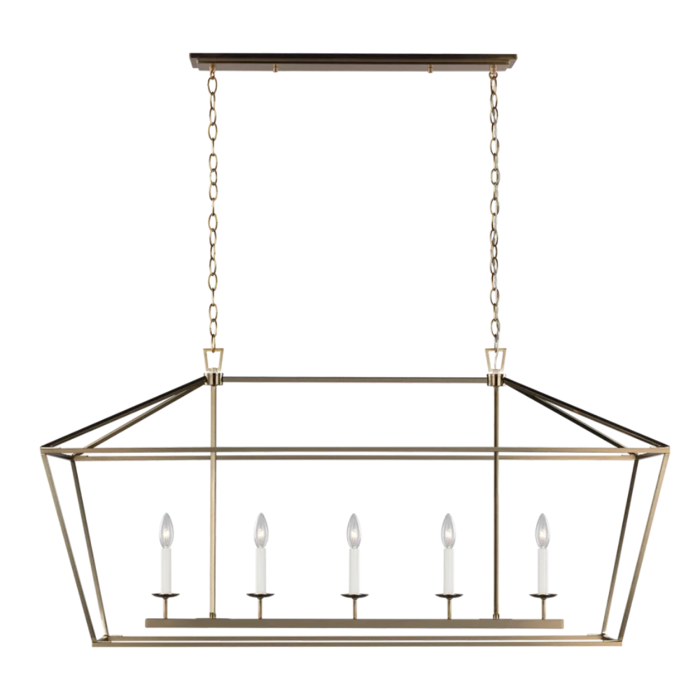 Kimmel Linear Chandelier - Modern 6-Light LED Dining Room Fixture, Brushed Nickel Finish for Kitchen Island, Living Room & Bedroom Lighting