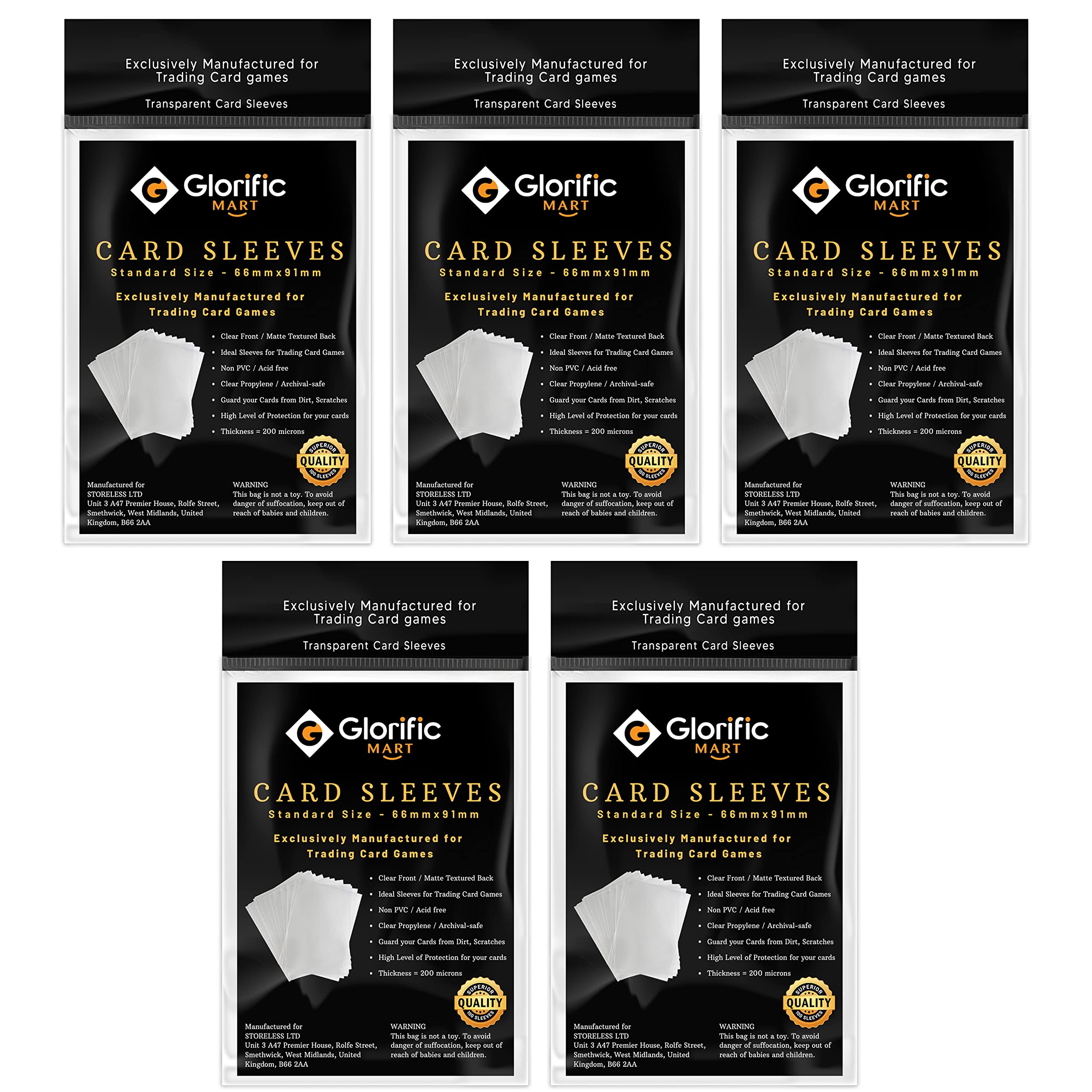 500 Clear Penny Card Sleeves - Perfect Fit 2-5/8