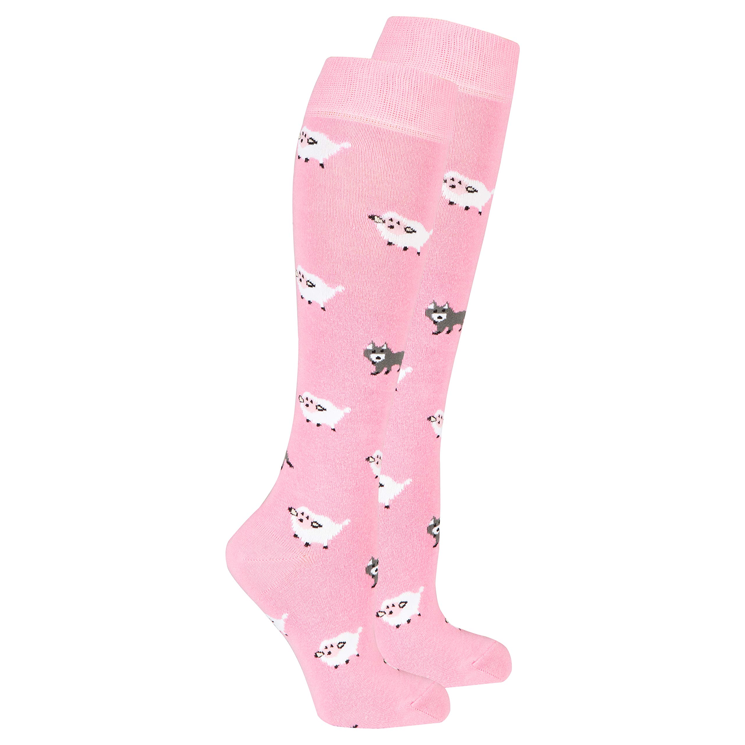 Women's Colorful Luxury Cotton Funky Knee High Socks - 1 Pair Soft Comfortable Novelty Socks for Casual Wear, Costume Parties & Fashion Outfits