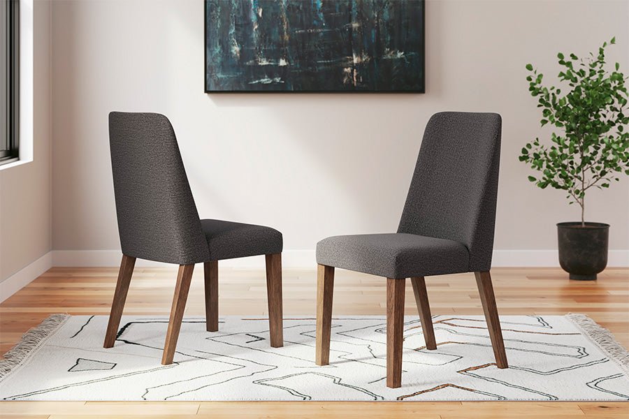 Premium Lynn Charcoal Dining Chairs Set of 2 - Modern Kitchen & Dining Room Furniture for Home & Restaurant Use