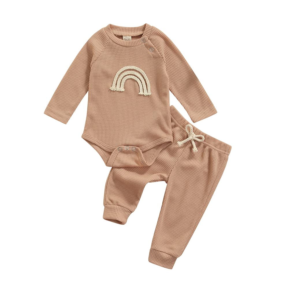 Unisex Baby Waffle Knit Romper - Long Sleeve Winter Onesie Outfit for Newborns & Toddlers | Cozy Winter Wear for Playdates & Family Photos