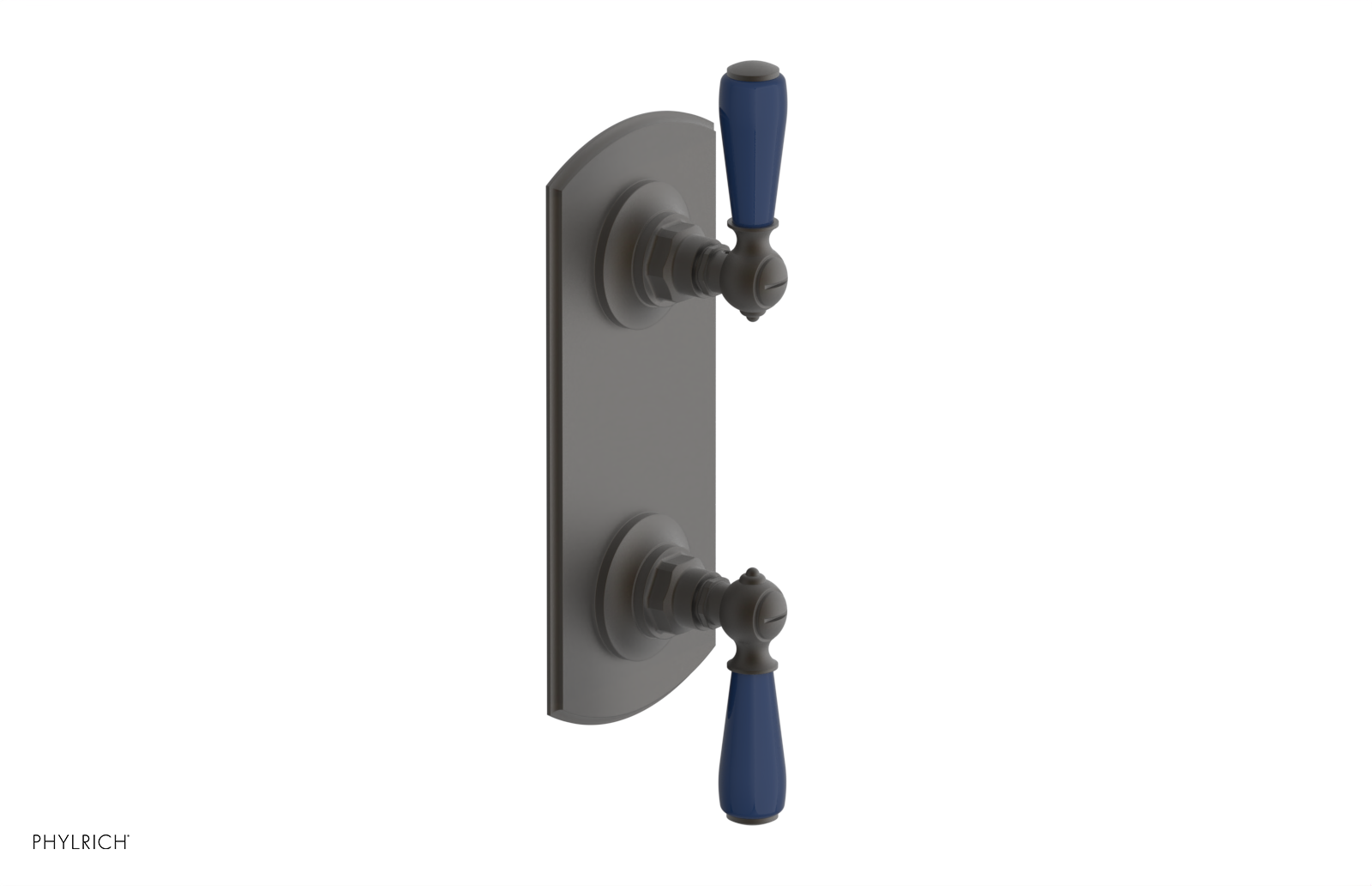 Jamestown Thermostatic Shower Valve with Volume Control & Diverter - Navy Blue Accents (Model 4738) | Perfect for Modern Bathroom Renovations & Spa-Like Shower Experiences