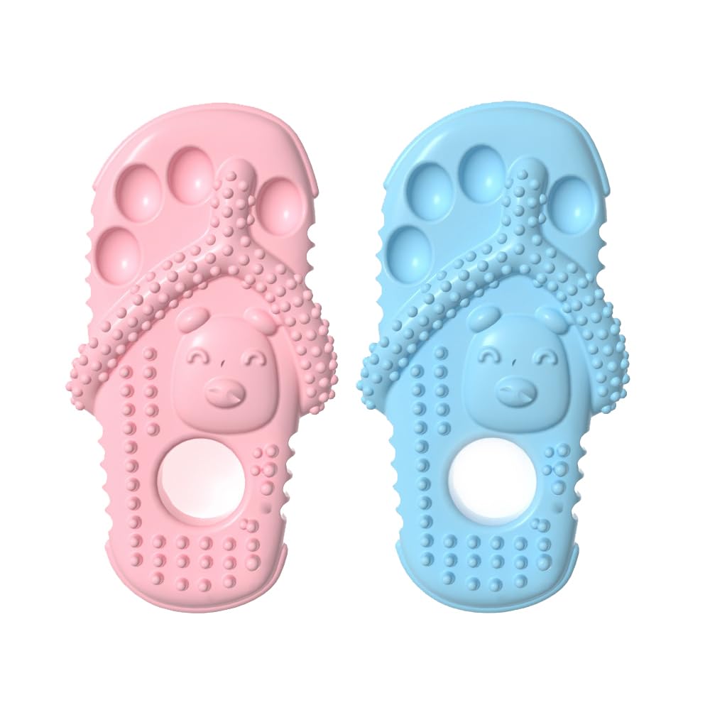 Durable 2 Pack Puppy Chew Toys for Small Dogs - Interactive Teething & Training Dog Toys (Blue & Pink) - Perfect for Puppy Teething Relief and Obedience Training