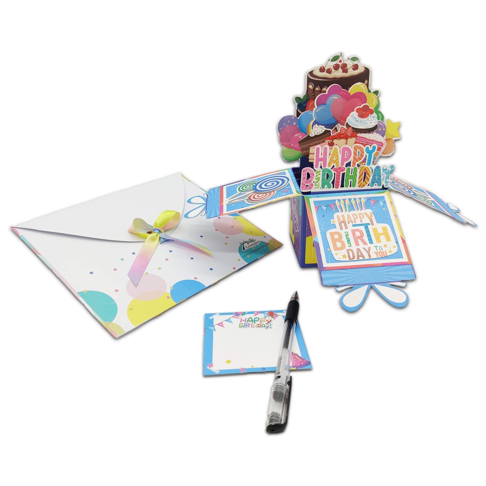 Handmade 3D Pop Up Birthday Card with Cake Design - Unique Greeting Card for Birthday Wishes | Perfect for Anniversaries, Parties & Special Occasions
