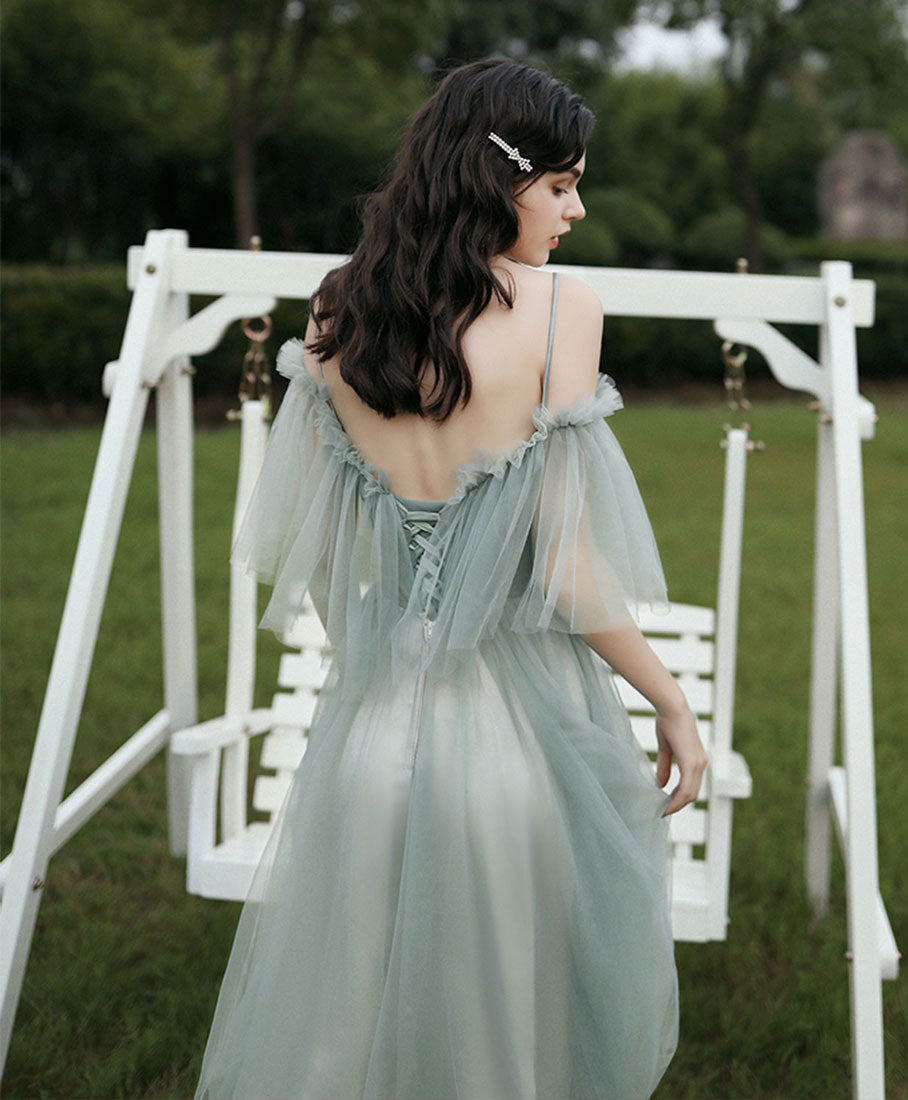 Elegant A-Line Green Short Prom Dress with Lace Tulle - Perfect for Homecoming, Cocktail Parties & Special Occasions