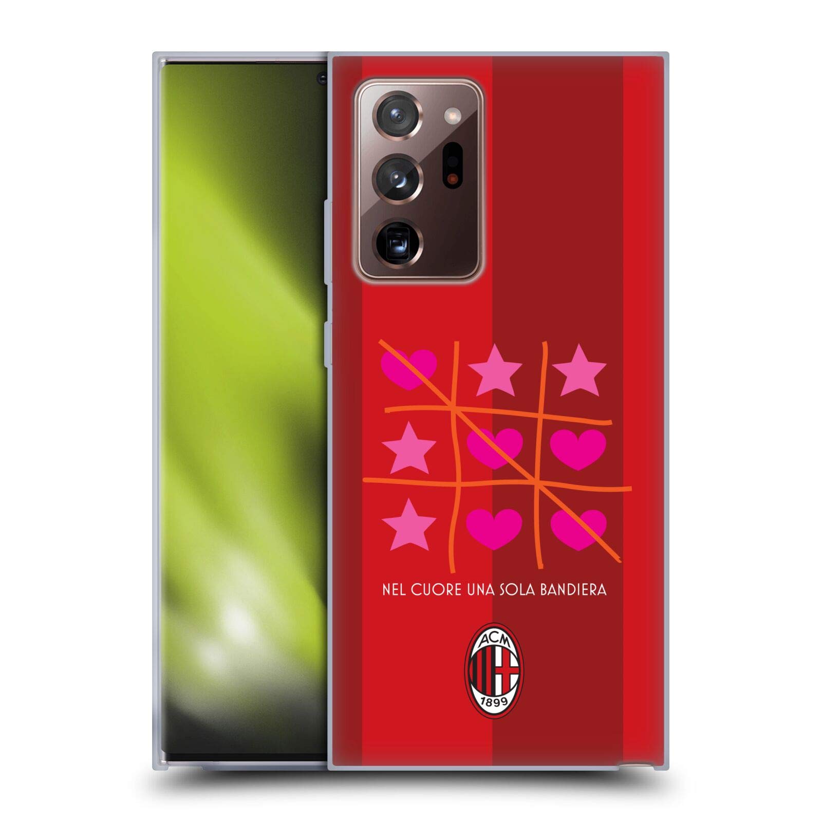 Head Case Designs Officially Licensed AC Milan Tic Tac Toe Soft Gel Case for Kids - Compatible with Galaxy Note20 Ultra/5G - Perfect for School, Travel & Game Nights