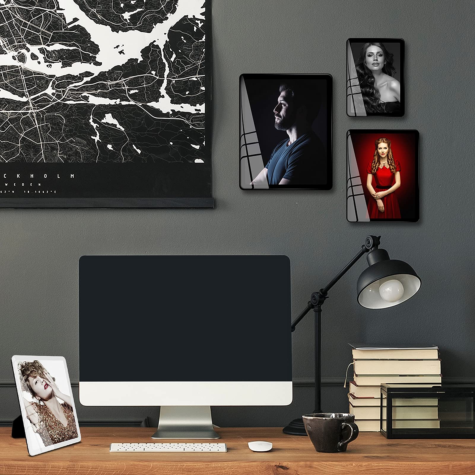 Bluesun Black 5x7 Picture Frames 3 Pack - Real Glass Photo Frames with Mat for Wall & Tabletop Display - Horizontal or Vertical Orientation - Perfect for Home, Office & Gift Giving (5x7 3 Pack, Black)