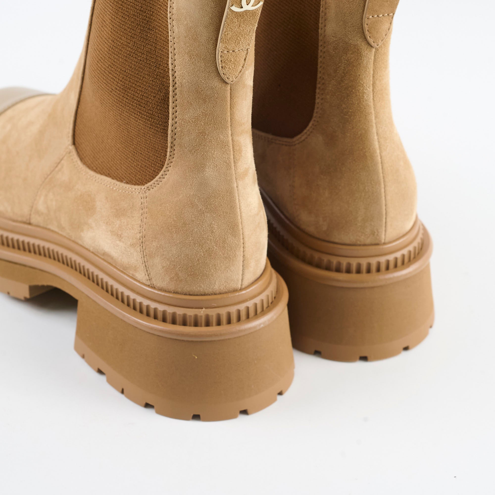 Chanel Light Brown Suede Boots Women's Size 36 | Luxury Fashion Booties for Fall & Winter Outfits