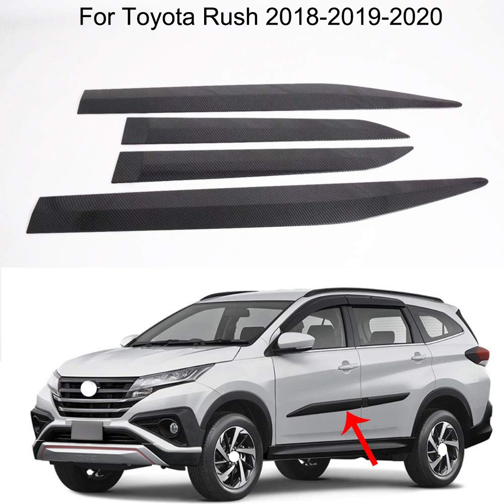 Carbon Fiber Car Door Side Molding Trim for Toyota Rush 2018-2022 - Durable Sill Cover & Body Protection - Perfect for Off-Roading & Daily Commute