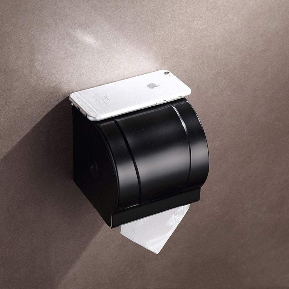 Premium Black Plated Space Aluminum Toilet Paper Holder - Waterproof Bathroom Tissue Box for Home & Office - Durable & Stylish Bathroom Accessory for Modern Decor