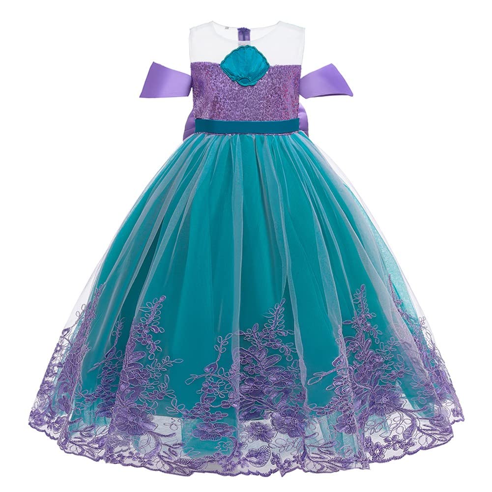 Mermaid Princess Halloween Costume for Girls - Sparkly Tulle Ball Gown Dress for Cosplay, Christmas, Birthday Parties & Pageants | Perfect for Dress-Up, Fantasy Play & Special Occasions