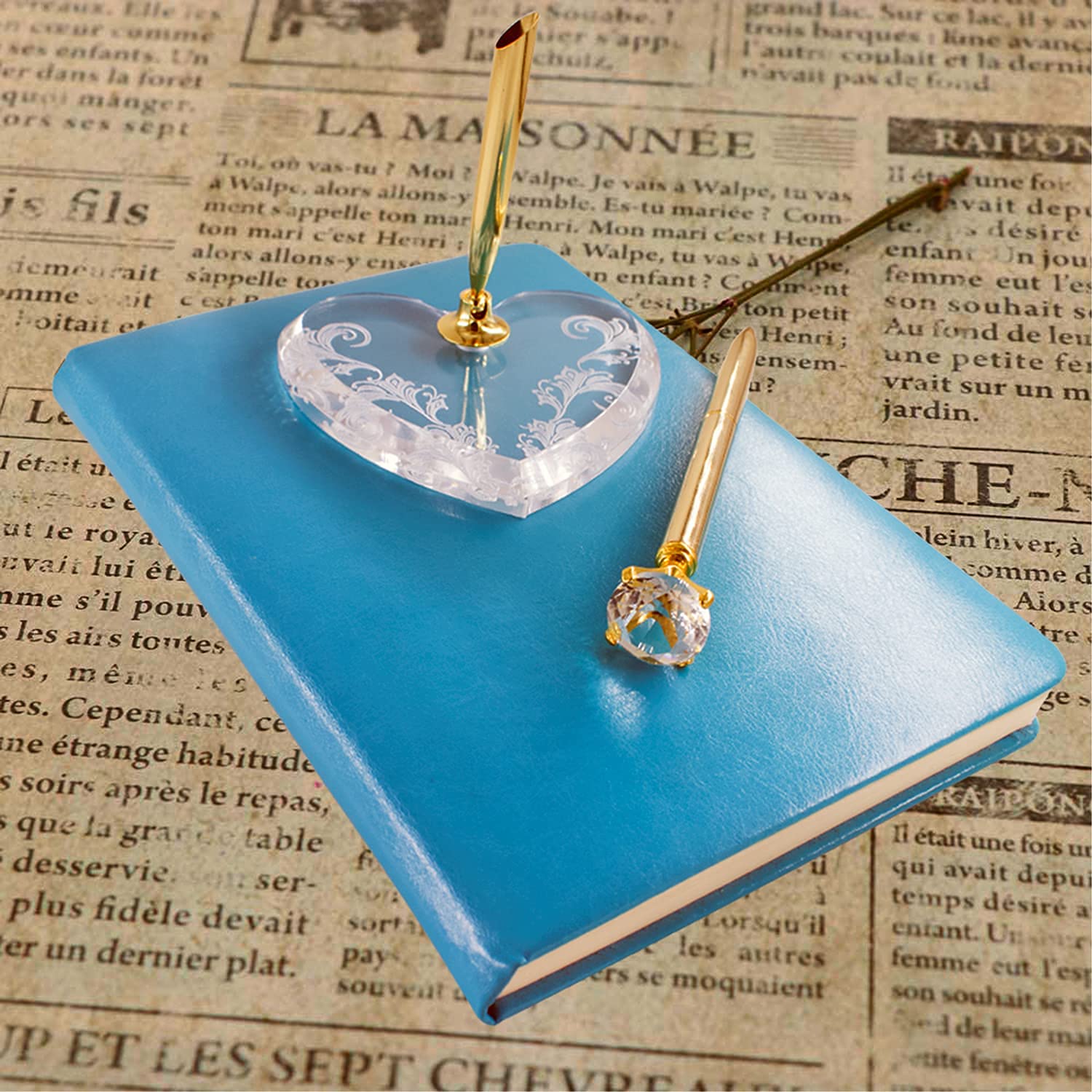 Acrylic Signing Pen Set with Holder - Elegant Ballpoint Pens for Wedding Guest Books, Graduation Ceremonies & Office Reception Desks | Perfect for Bridal Sign-in, Guest Counters & Formal Events