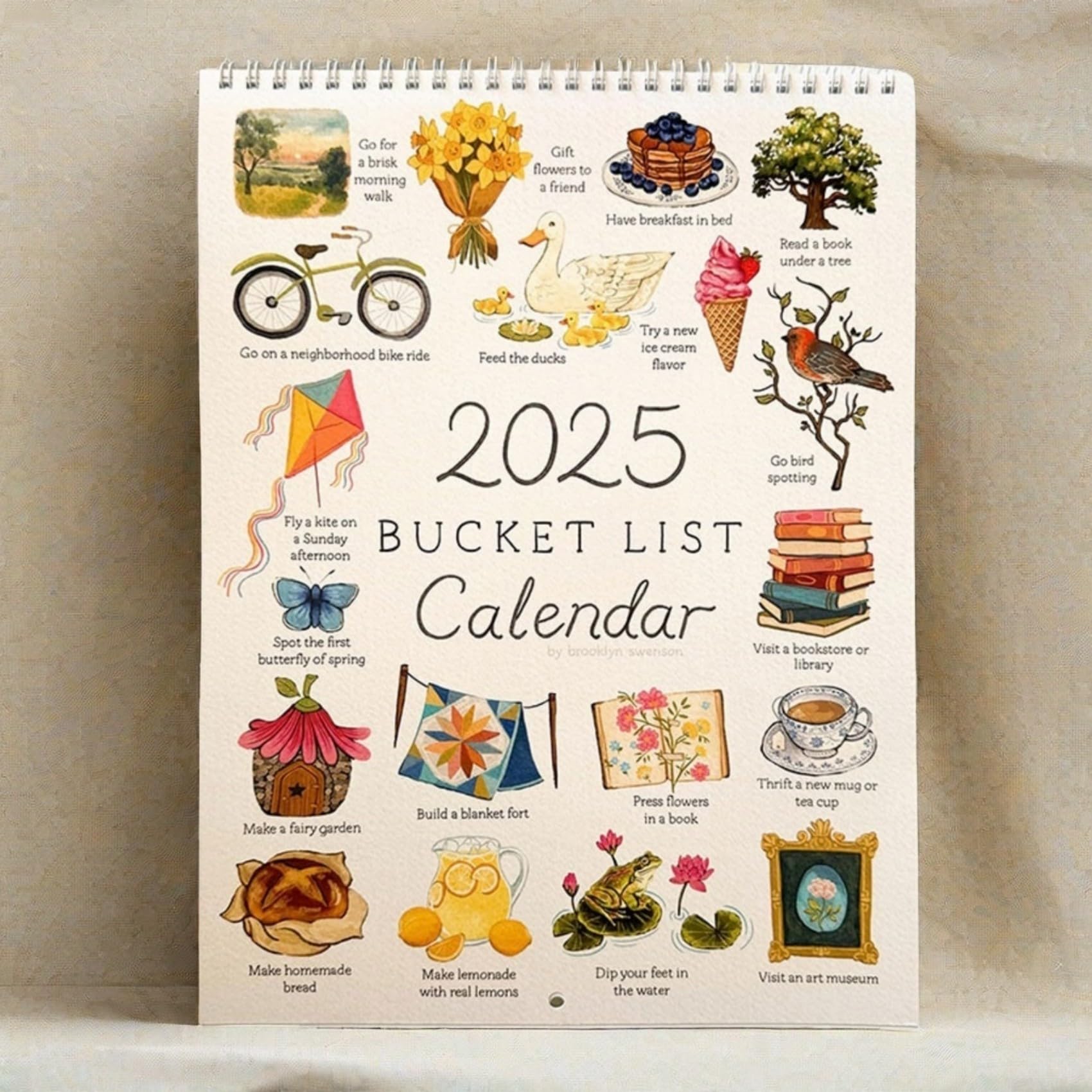 2025 Bucket List Calendar & Dream Journal - Monthly Wall & Desk Planner for Couples, Travel & Adventure - Includes Blank Bucket List Cards - Perfect for Retirement Life, Goal Setting & Family Planning (1PC) - Ideal for Home Office, Gift Giving & Personal Organization