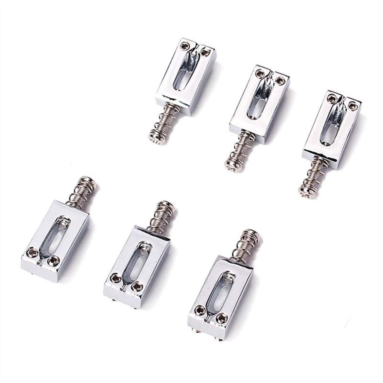 6-Piece Electric Guitar Bridge Saddles Flat Set - Replacement for ST TL Guitars - Perfect for DIY Guitar Repair & Upgrades