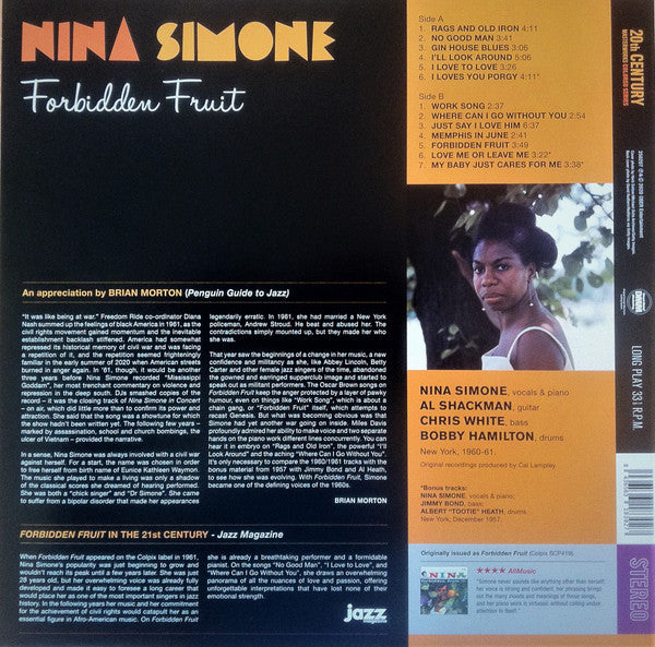 Nina Simone - Forbidden Fruit Limited Edition Vinyl LP Album (Reissue, Purple Vinyl, Mint Condition) - Perfect for Jazz Collectors & Vinyl Enthusiasts
