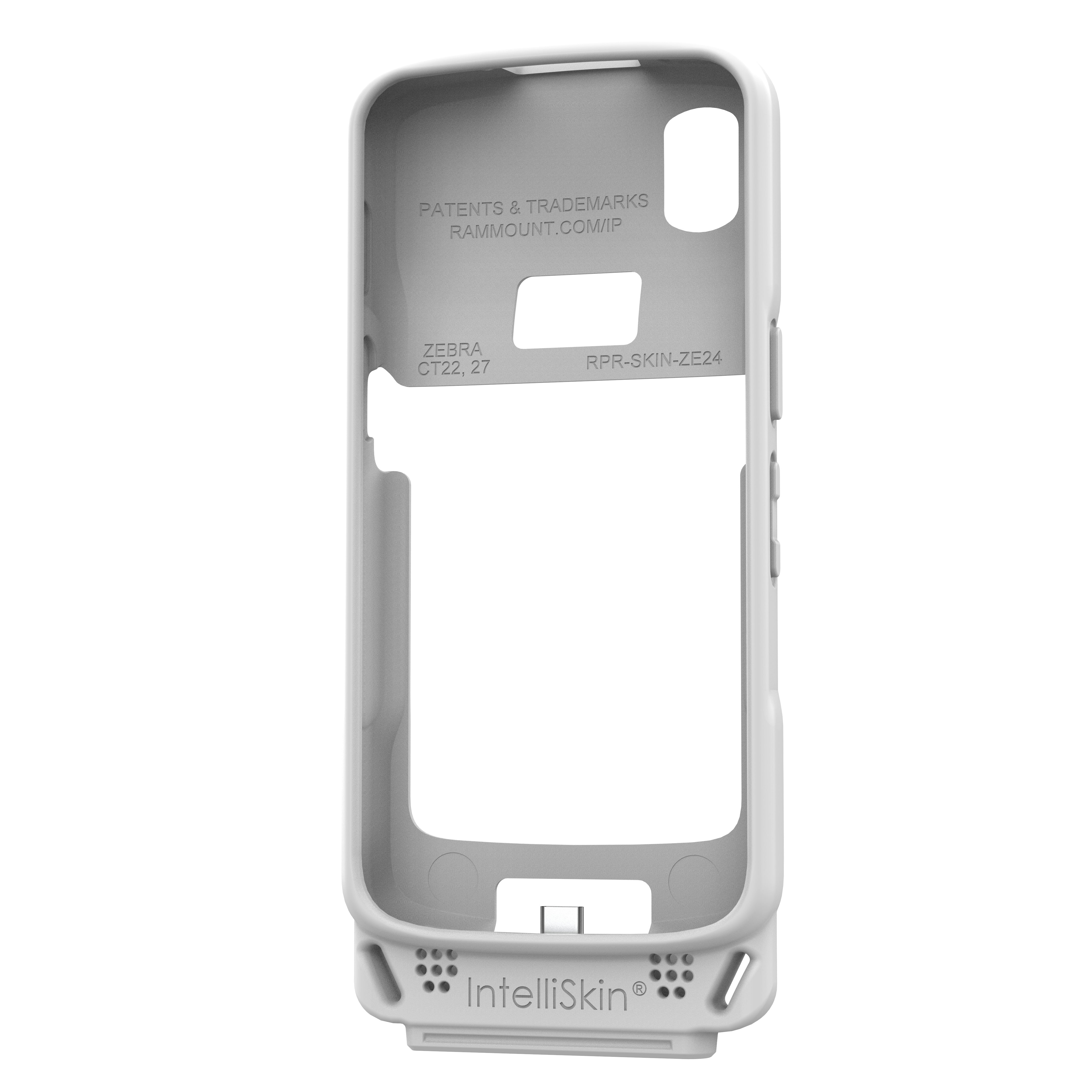 IntelliSkin® Protective Case for Zebra TC22 & TC27 - Durable Gray Cover with RAM GDS SKIN ZE24 GRY | Shockproof & Scratch-Resistant for Warehouse, Retail & Logistics Use