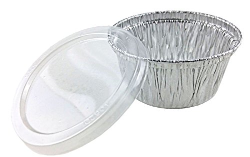 Handi-Foil of America 4 oz Aluminum Foil Containers with Clear Plastic Lids - 1000 Pack for Cupcakes, Ramekins, Muffins | Perfect for Baking, Meal Prep, Catering & Food Storage
