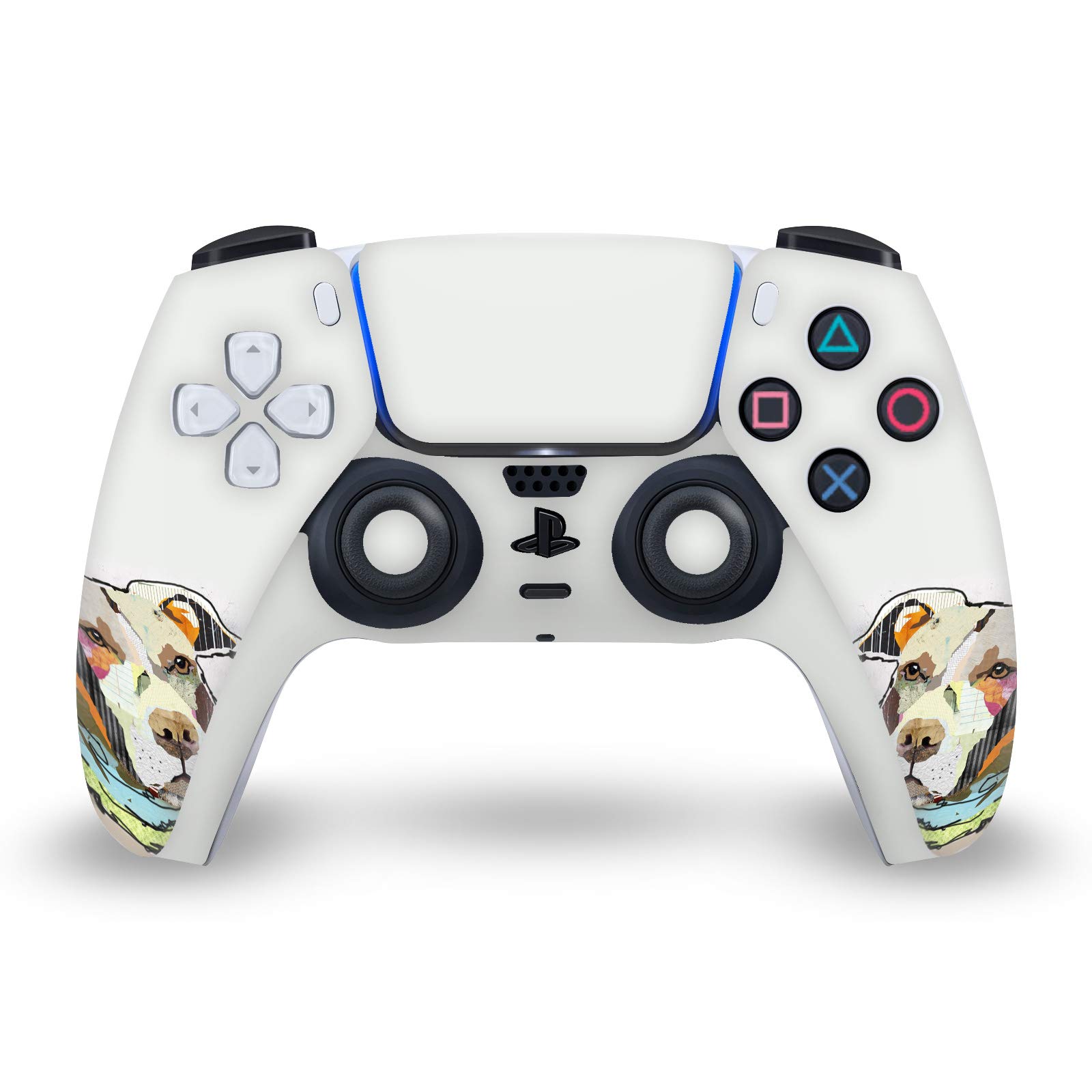 PS5 DualSense Controller Skin - Michel Keck Pitbull Art Vinyl Cover for Gaming & Protection