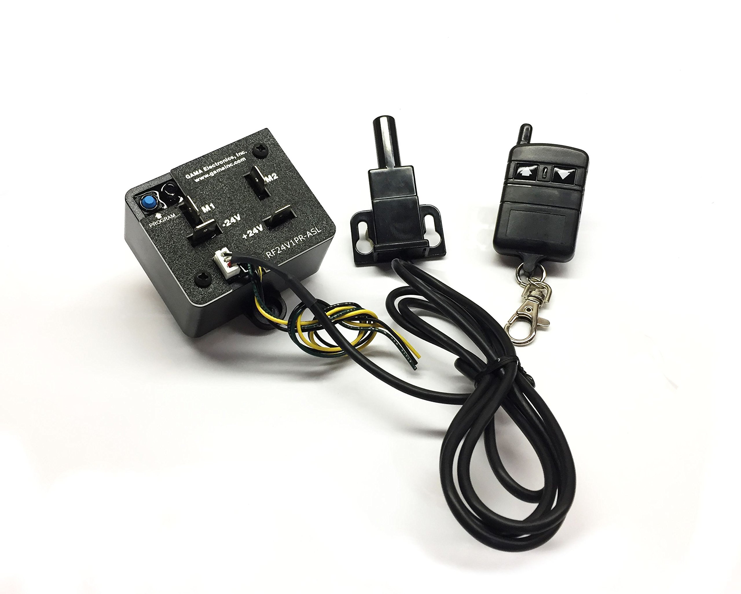 GAMA Electronics 24VDC Long Range RF Remote Control for Motor with Reverse Polarity & Auxiliary Switch - Perfect for Industrial Equipment, Garage Doors, and Gate Automation Systems
