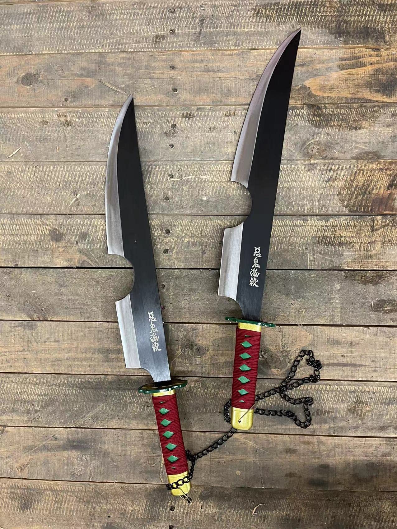 Anime Cosplay Demon Katana Sword - Real Steel Blade, Tengen Set | Perfect for Cosplay, Halloween Costumes & Anime Conventions