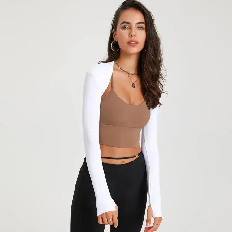 Women's Sports Long Sleeve Yoga Top - Breathable Dance Crop Top with Shawl Collar, Slim Fit Cardigan & Waistcoat for Ballet, Gym Workouts & Fitness - Perfect for Yoga, Dance Classes & Activewear Fashion