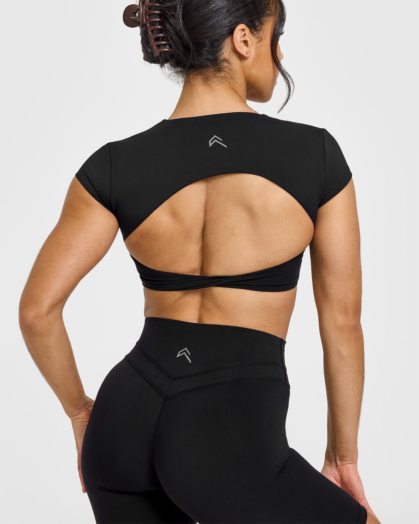 Trendy Twist Front Short Sleeve Crop Top for Women | Black | Perfect for Summer Outfits, Beach Vacations & Casual Wear