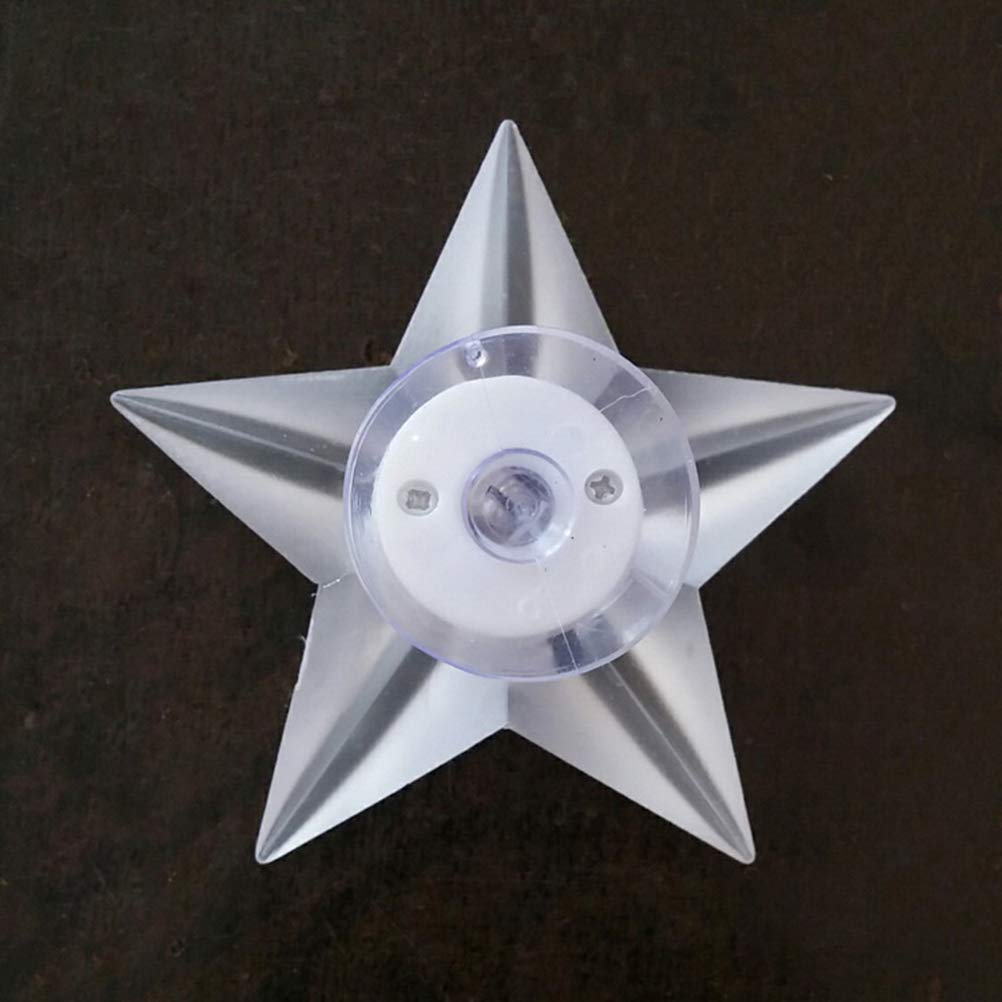 Uonlytech 5-Pack LED Pentagram Night Light - Bedside Lamp for Kids, Nursery, Nightstand with Suction Cup - White Window Light for Bedrooms, Halloween Decor, Party & Home Decor