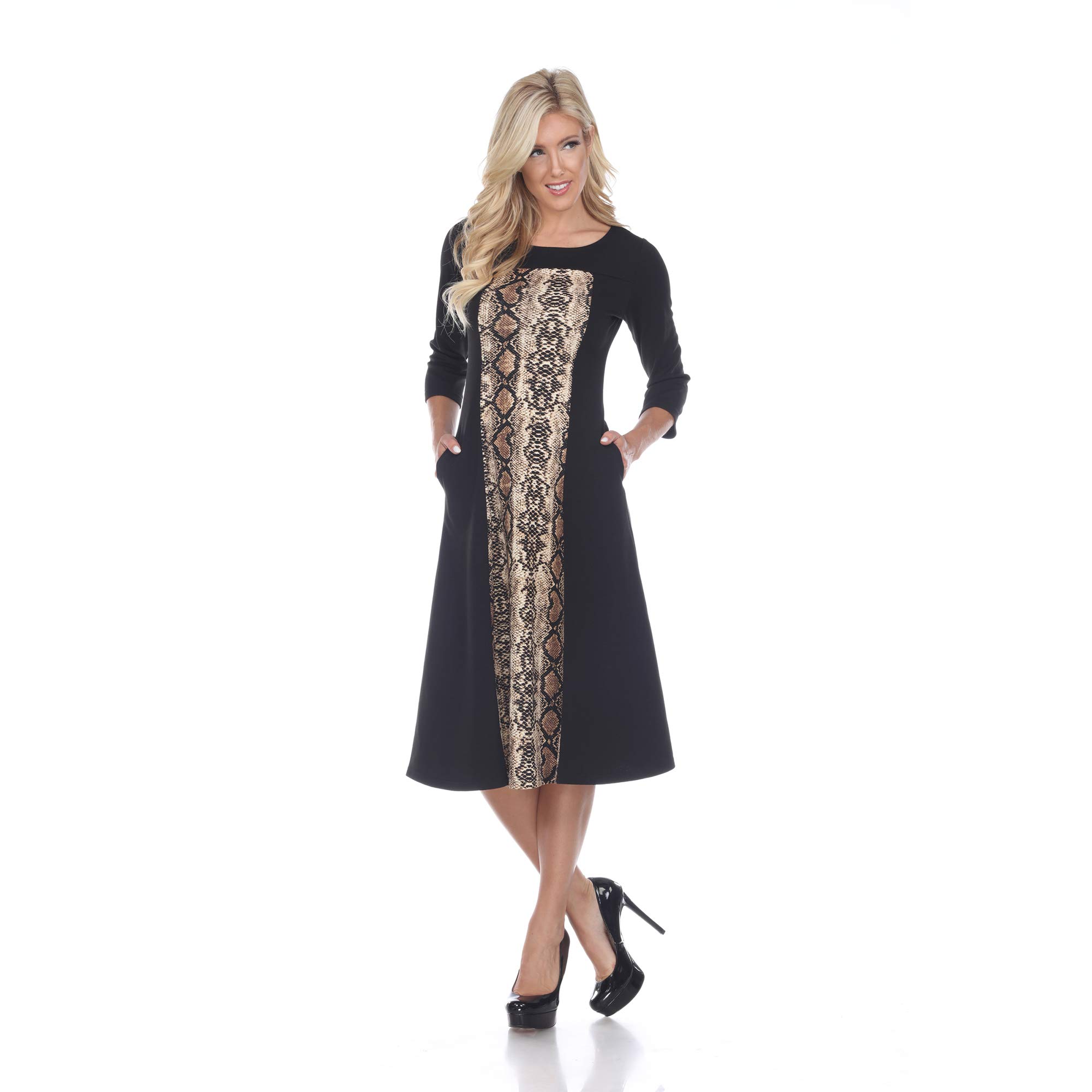 White Mark Women's Constance Midi Dress - Elegant Flowy Summer Dress for Casual Wear, Office & Special Occasions