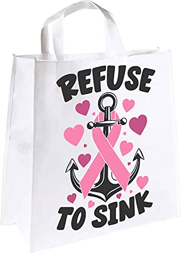 Refuse to Sink Motivational Tote Bag - Waterproof Beach Bag for Women, Durable Grocery Shopping Bag with Inspirational Quote - Perfect for Work, Gym, Travel & Everyday Use
