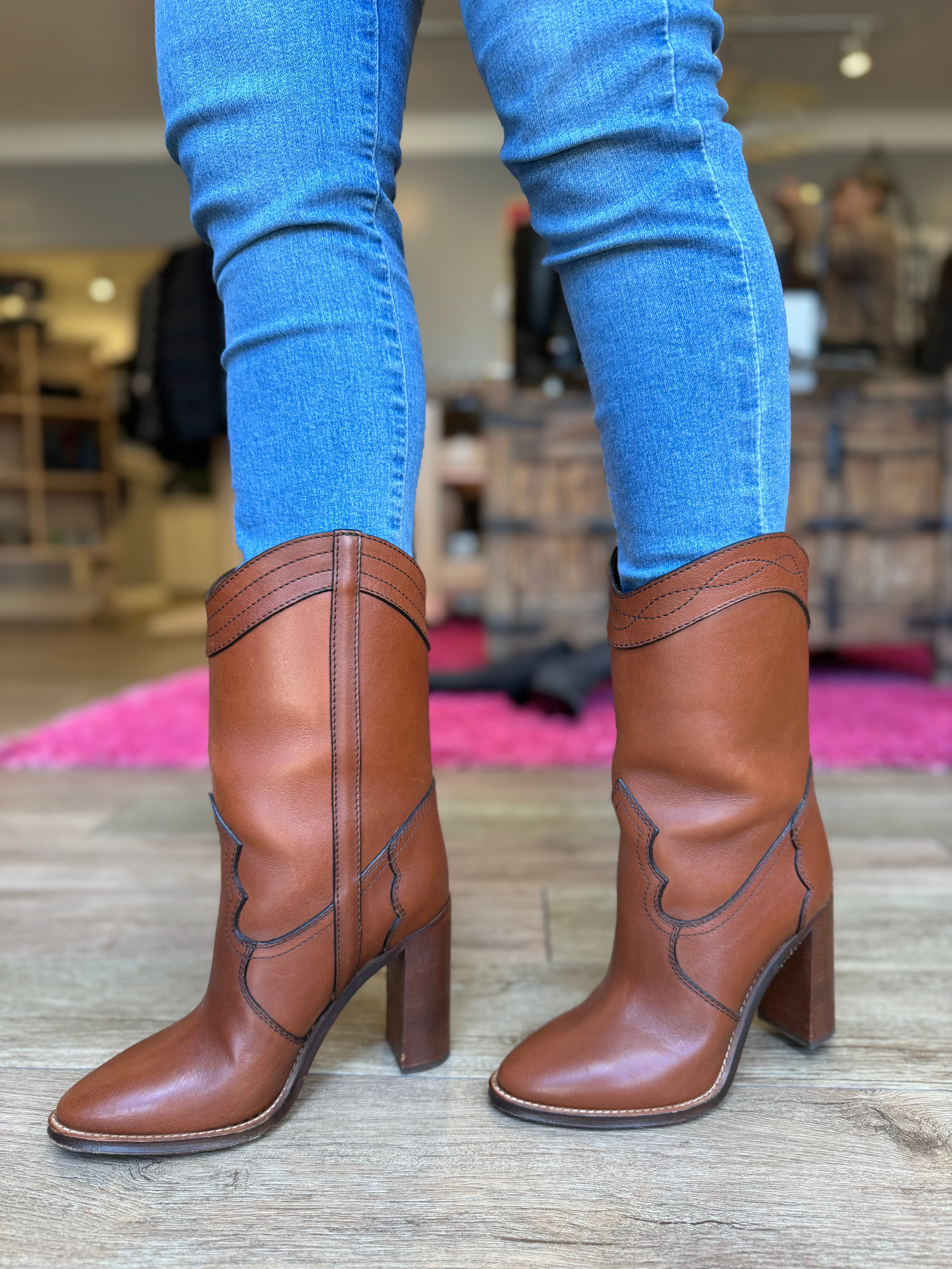 SAINT LAURENT KATE Western Boots Women's Size 7.5 - Stylish Cowboy Boots for Western Fashion & Night Out