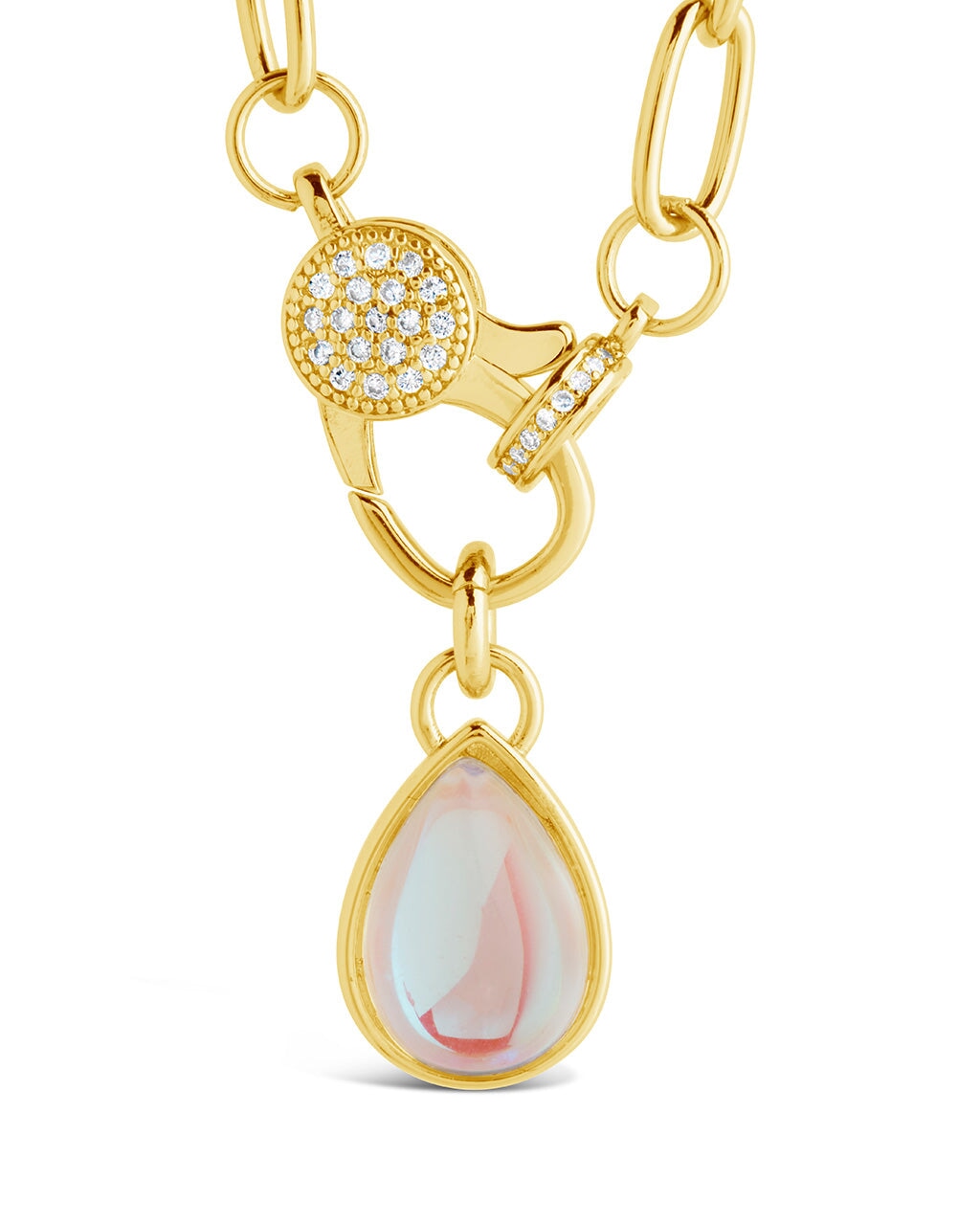 Tay Moonstone Charm & Chain Necklace - Elegant Healing Crystal Jewelry for Women | Perfect for Meditation, Yoga & Spiritual Gifts
