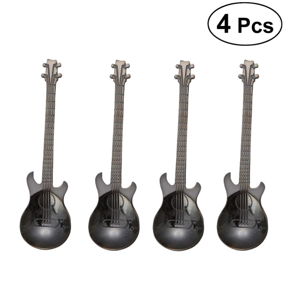 4-Piece Mixing Spoon Set for Coffee, Tea & Baking - Stainless Steel Kitchen Utensils - Perfect for Stirring, Measuring & Serving Hot & Cold Beverages