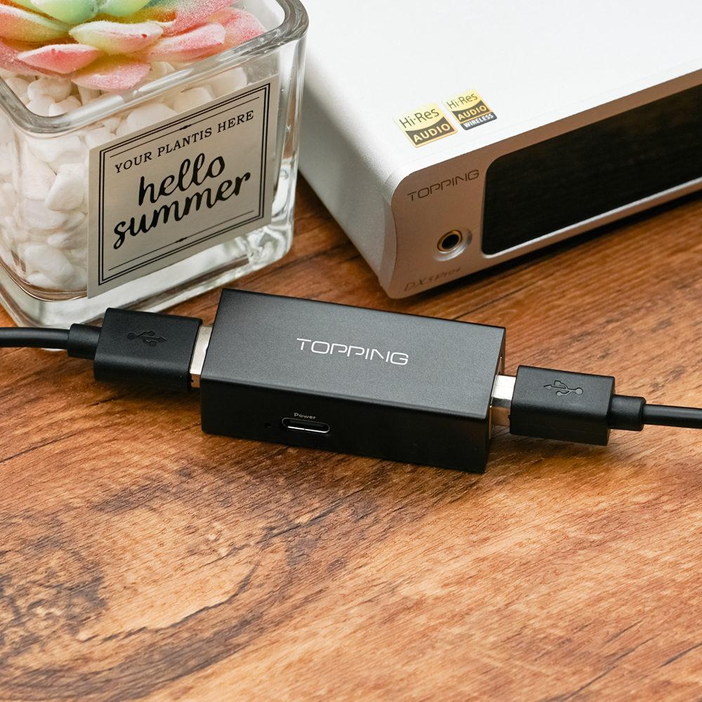 TOPPING HS01 USB 2.0 High Speed Audio Isolator - Eliminate Noise & Ground Loops for Clean Audio - Perfect for Home Studios, Podcasting & Professional Recording