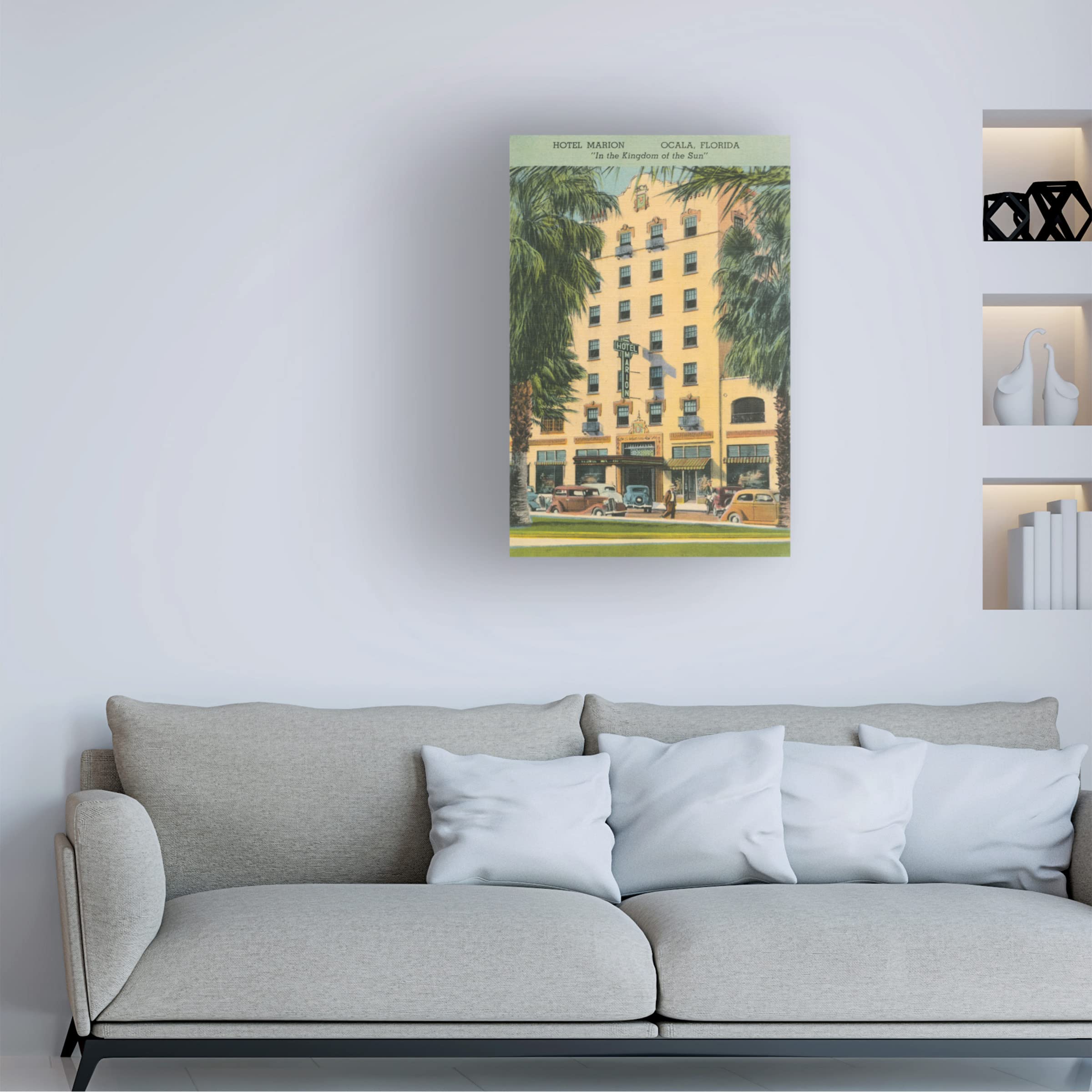 Florida Postcard V Canvas Art Print by Wild Apple Portfolio - 16x24 Inch Tropical Beach Wall Decor for Living Room, Bedroom & Office