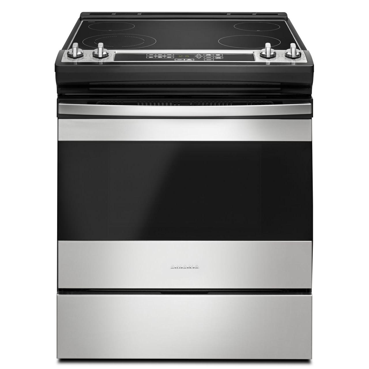 Amana 30-Inch Slide-In Electric Range YAES6603SFS - Stainless Steel, 5.3 cu. ft. Oven, Convection Bake - Perfect for Home Kitchens & Small Restaurants