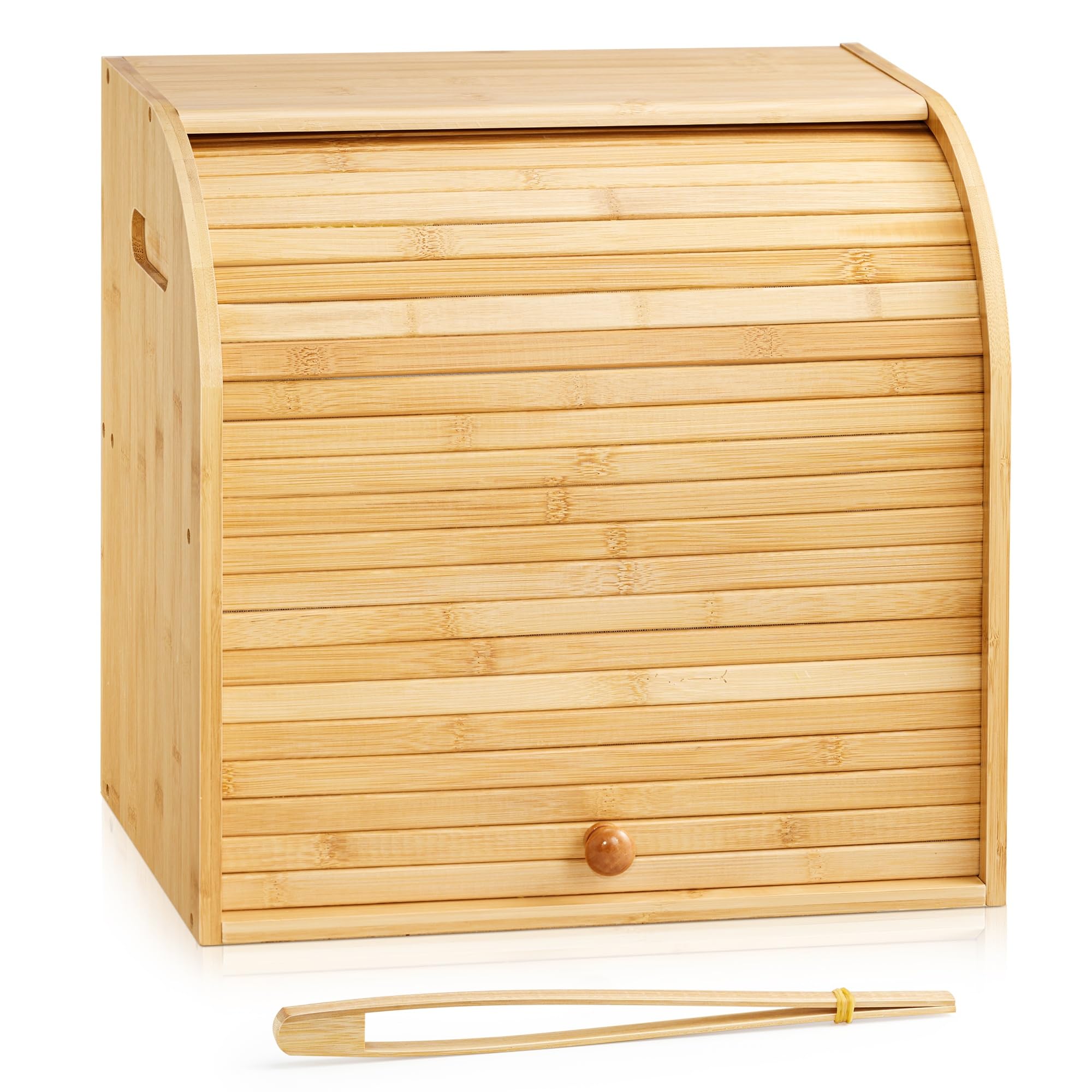 2 Layer Bamboo Bread Storage Box with Lid - Eco-Friendly Double Decker Bread Bin for Kitchen | Compact & Sustainable Food Storage Solution | Keep Bread Fresh Longer | Perfect for Countertop, Pantry, or Small Kitchen Organization